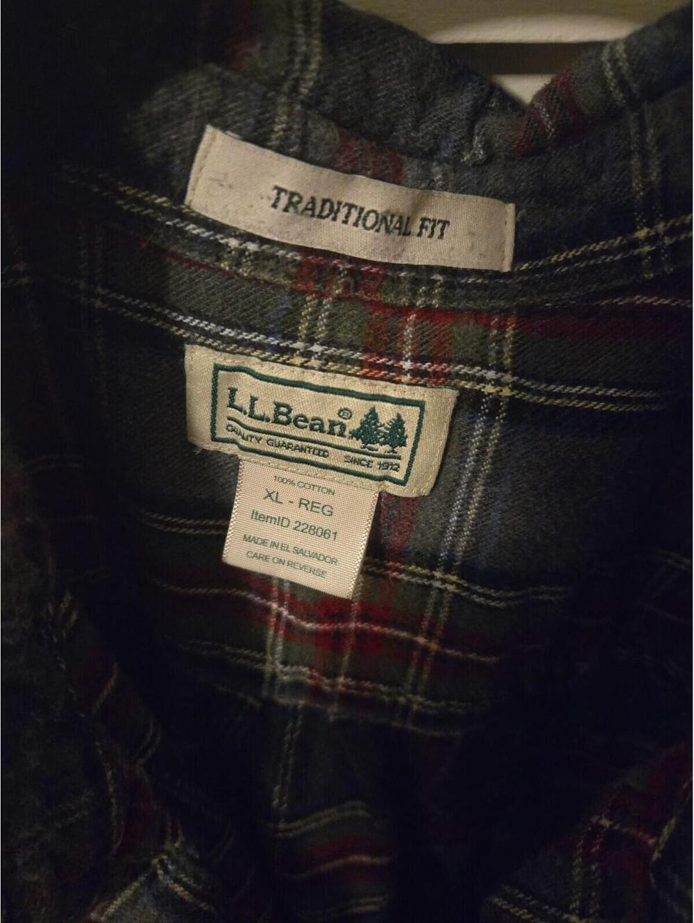 L.L. Bean Traditional Fit Flannel Shirt Plaid XL - Picture 2 of 4